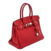 Image 3 : Hermes Rouge Grenat Togo Leather Birkin 30 Satchel Bag