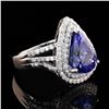 Image 3 : 4.32 ctw Tanzanite and 0.81 ctw Diamond Platinum Ring