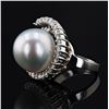 Image 2 : 16.4mm South Sea Pearl and 1.42 ctw Diamond 18K White Gold Ring