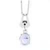 Image 8 : 14K Gold 3.40 ctw GIA No Heat Sapphire & Octagonal Diamond Drop Pendant Necklace