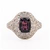 Image 3 : 2.39 ctw Purplish Pink Spinel and 0.23 ctw Diamond Platinum Ring