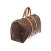 Image 3 : Louis Vuitton Brown Monogram Canvas Leather Keepall 45 Travel Bag