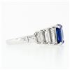 Image 6 : 18k Gold 5.91 ctw AGL Emerald Burma NO HEAT Sapphire & Step Baguette Diamond Rin