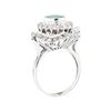 Image 4 : 2.84 ctw Emerald And Diamond Double Halo Ring - 14KT White Gold