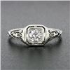 Image 2 : Antique Art Deco 18k Gold 0.38 ctw European Diamond Open Filigree Engagement Rin