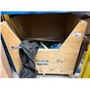 Image 1 : PALLET SIZED PLYWOOD BIN WITH ASSORTED ITEMS, EXTENSION CORD, AIR HOSE, CHAIN, ASSORTED SAFETY