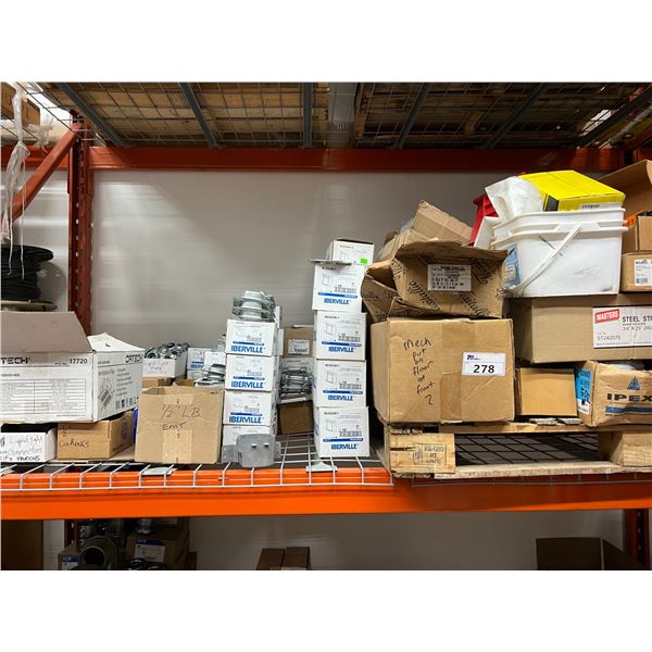 SHELF LOT LIQUID TIGHT CONNECTORS, COUPLINGS, IBERVILLE BOX COMPONENTS, ORTECH BATHROOM FAN,