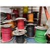 Image 2 : SHELF LOT ASSORTED WIRING. APPROX. 27 ROLLS, VARIOUS COLORS AND SIZES (10/12/14 GAUGE),