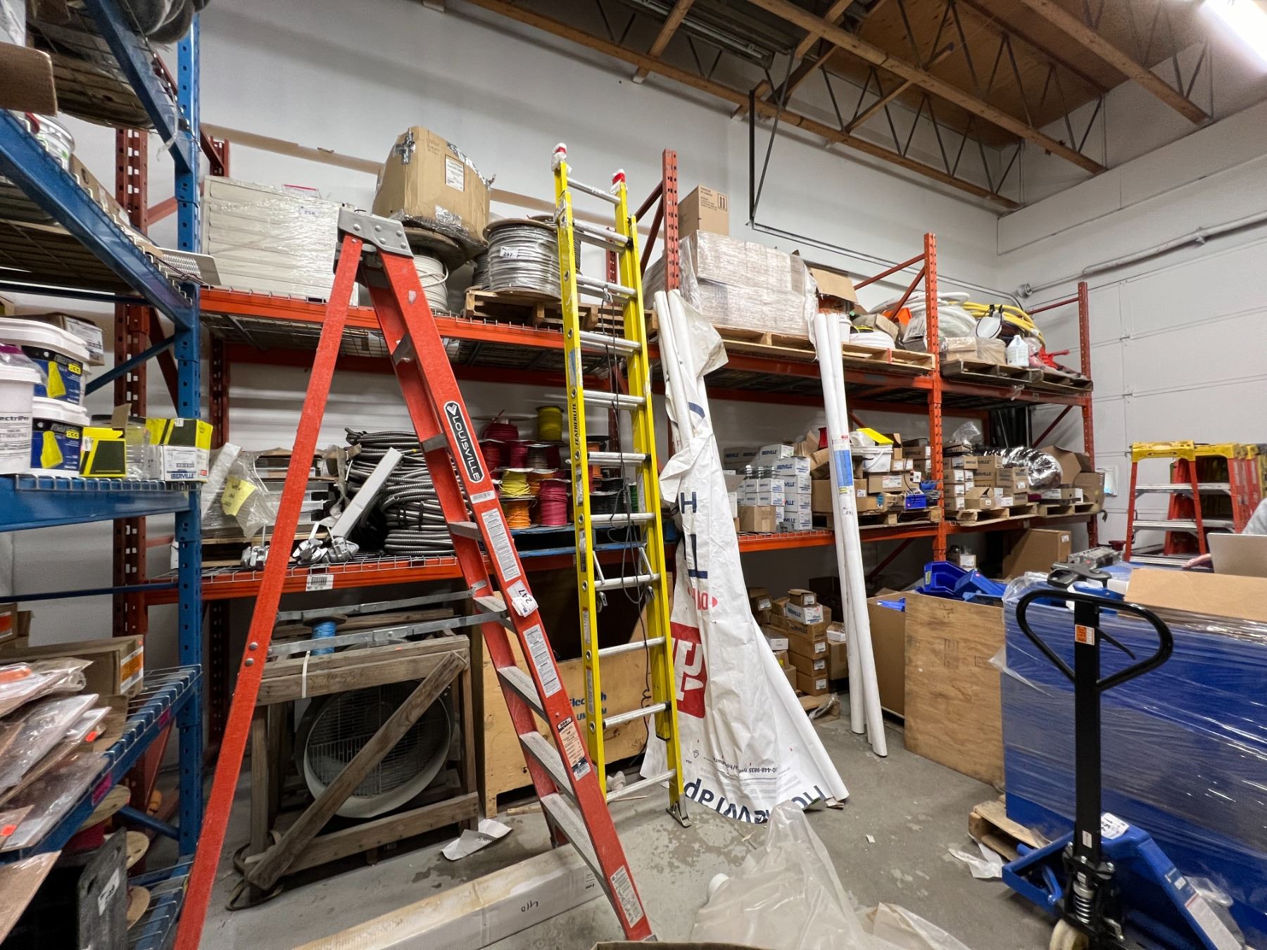 *LD D* 3 SECTIONS OF METAL RACKING 12 FT HIGH X 8 FT WIDE X 42 INCHES ...