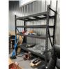 Image 2 : *LD D* 2 SECTIONS OF BLACK METAL LIGHTWEIGHT RACKING 6 FT WIDE, 7 FT HIGH, 2 FT DEEP, WIRE DECKING