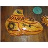 Image 2 : Qty 3 Lightweight Metal Mexican Wall Hangings: Sunshine & Gecko Jars, Misc Sizes