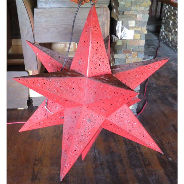 Large Red Hanging Star 34"H