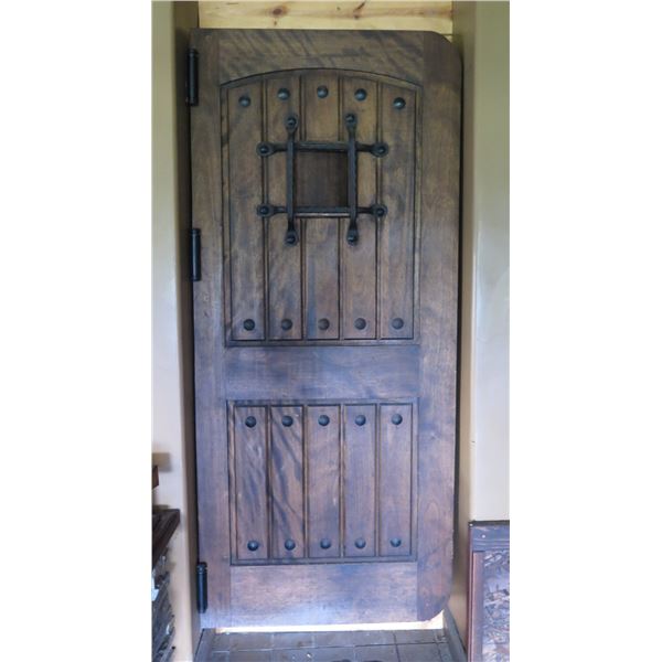 Wooden Entry Door w/ Metal Hardware 83 x35 