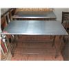 Image 1 : Qty 2 Metal Work Tables w/ Mesh Undershelves 49"x24"x35"H