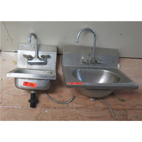 Qty 2 Metal Wall-Mount Sinks 12'x11  & 19 x13 