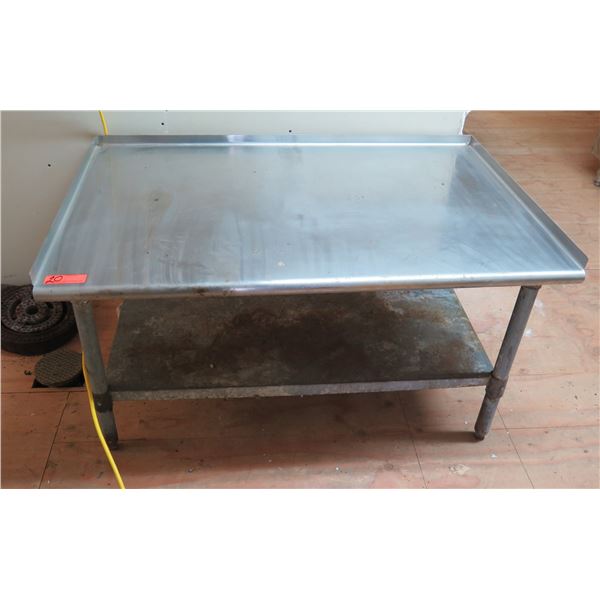 Metal Work Table w/ Splashguards & Undershelf 48 x30 x26 H