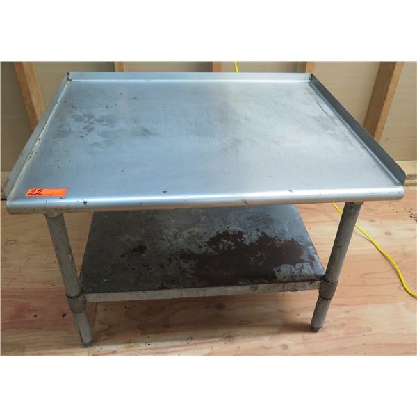 Metal Work Table w/ Splashguards & Undershelf 36 x30 x25 H