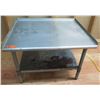 Image 1 : Metal Work Table w/ Splashguards & Undershelf 36"x30"x25"H