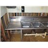 Image 2 : Metal 3-Basin Sink w/ Dual Sideboards (no faucet) 90"x26"x44"H