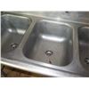 Image 6 : Metal 3-Basin Sink w/ Dual Sideboards (no faucet) 90"x26"x44"H