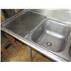 Image 7 : Metal 3-Basin Sink w/ Dual Sideboards (no faucet) 90"x26"x44"H