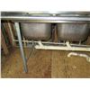 Image 8 : Metal 3-Basin Sink w/ Dual Sideboards (no faucet) 90"x26"x44"H
