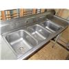 Image 3 : Metal 3-Basin Sink w/ Dual Sideboards (no faucet) 90"x26"x44"H