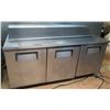 Image 1 : True TSSU-72-18 Undercounter 3-Section Refrigerator w/ Prep Table Top (works - gets cold)