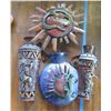 Image 1 : Qty 3 Lightweight Metal Mexican Wall Hangings: Gecko, Sunshine, Kokopelli & Jar, Misc Sizes