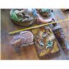 Image 9 : Qty 3 Lightweight Metal Mexican Wall Hangings: Gecko, Kokopelli & Jars, Misc Sizes