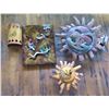 Image 1 : Qty 3 Lightweight Metal Mexican Wall Hangings: Gecko, Sunshine & Jar, Misc Sizes