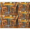 Image 1 : Qty 5 Square Wooden Tables 30"x30"x42"H w/ 10 Chairs