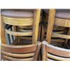 Image 11 : Qty 24 Wooden Stools w/ Slatted Backs & Upholstered Seats 16"x16"x44"H