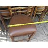 Image 14 : Qty 24 Wooden Stools w/ Slatted Backs & Upholstered Seats 16"x16"x44"H