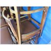 Image 7 : Qty 24 Wooden Stools w/ Slatted Backs & Upholstered Seats 16"x16"x44"H