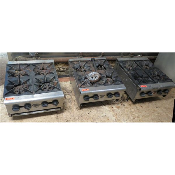 Qty 3 Wells Gas 4-Burner Cooktops