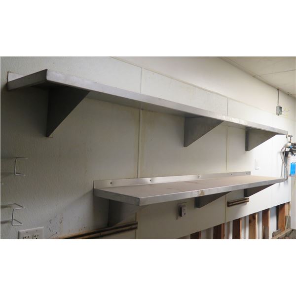 Qty 2 Wall-Mount Metal Shelves 84" & 108"L