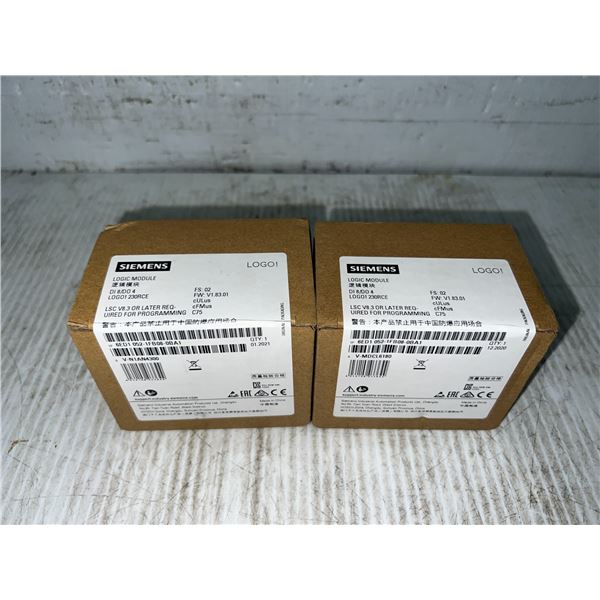 (2) Siemens #6ED1 052-1FB08-0BA1 Logic Modules