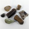 Image 1 : Set of 7 Gemstone Pendants - Agate, Petrified Wood & Jasper
