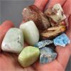 Image 2 : Lot of Polished Inclusion Quartz, New Jade & Raw Blue Apatite