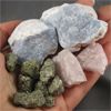 Image 2 : Lot of Raw Angelite, Pink Kunzite & Pyrite Specimens
