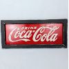 Image 1 : Vintage Coca Cola Framed Metal Sign with Raised Letters 24" x 10.5"