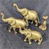 Image 2 : Lot of 3 Brass Elephants & Brass Cat Statue