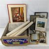 Image 1 : Vintage Fruit Box With Calendars, Newspapers & Picture Frames