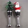 Image 1 : Set of 2 Handblown Glass Christmas Wine Corks - NEW in Box 