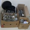 Image 1 : Large lot of Mixed Glass Canning Jars With Rings, Tops and Canning Pot