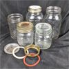 Image 2 : Large lot of Mixed Glass Canning Jars With Rings, Tops and Canning Pot