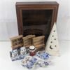 Image 1 : Lot of Mixed Delft Ceramics, Party Light, Display Case and Home Décor