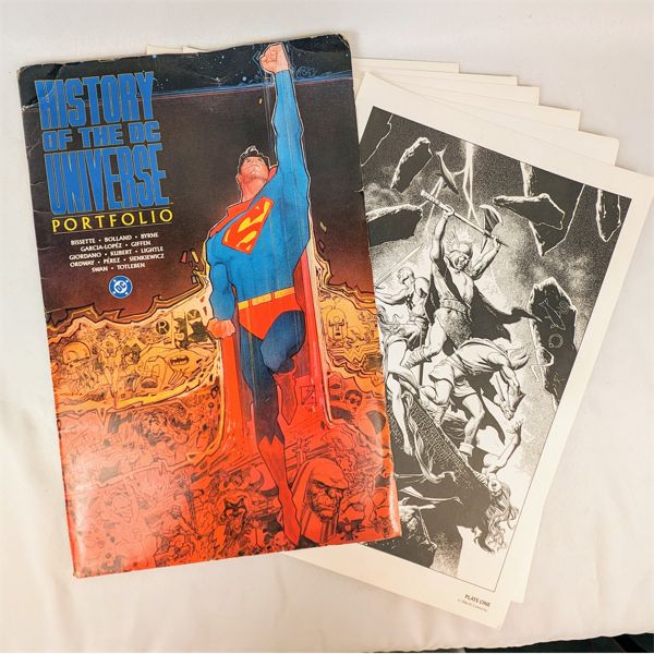RARE FIND! 1986 History of the DC Universe Portfolio 7 Plates Byrne, Swan, Garcia Lopez