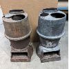 Image 1 : Set of 2 Buckeye Coal Stoves - Antique Farm Cast Iron Chicken Brooder Incubators